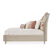 Queen Channel-Tufted Upholstered Bed Villa Cherie Hazelnut N9008000HQN-410