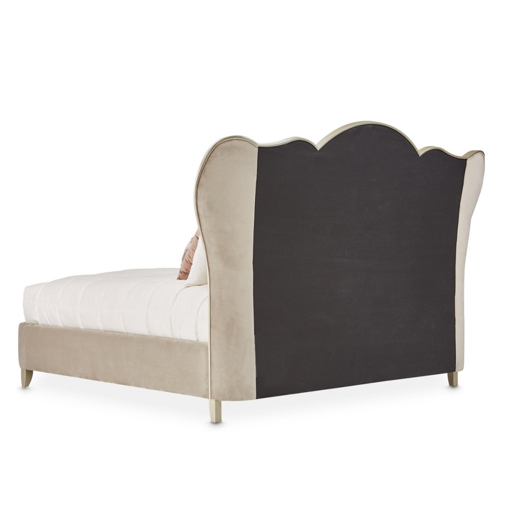 Queen Channel-Tufted Upholstered Bed Villa Cherie Hazelnut N9008000HQN-410