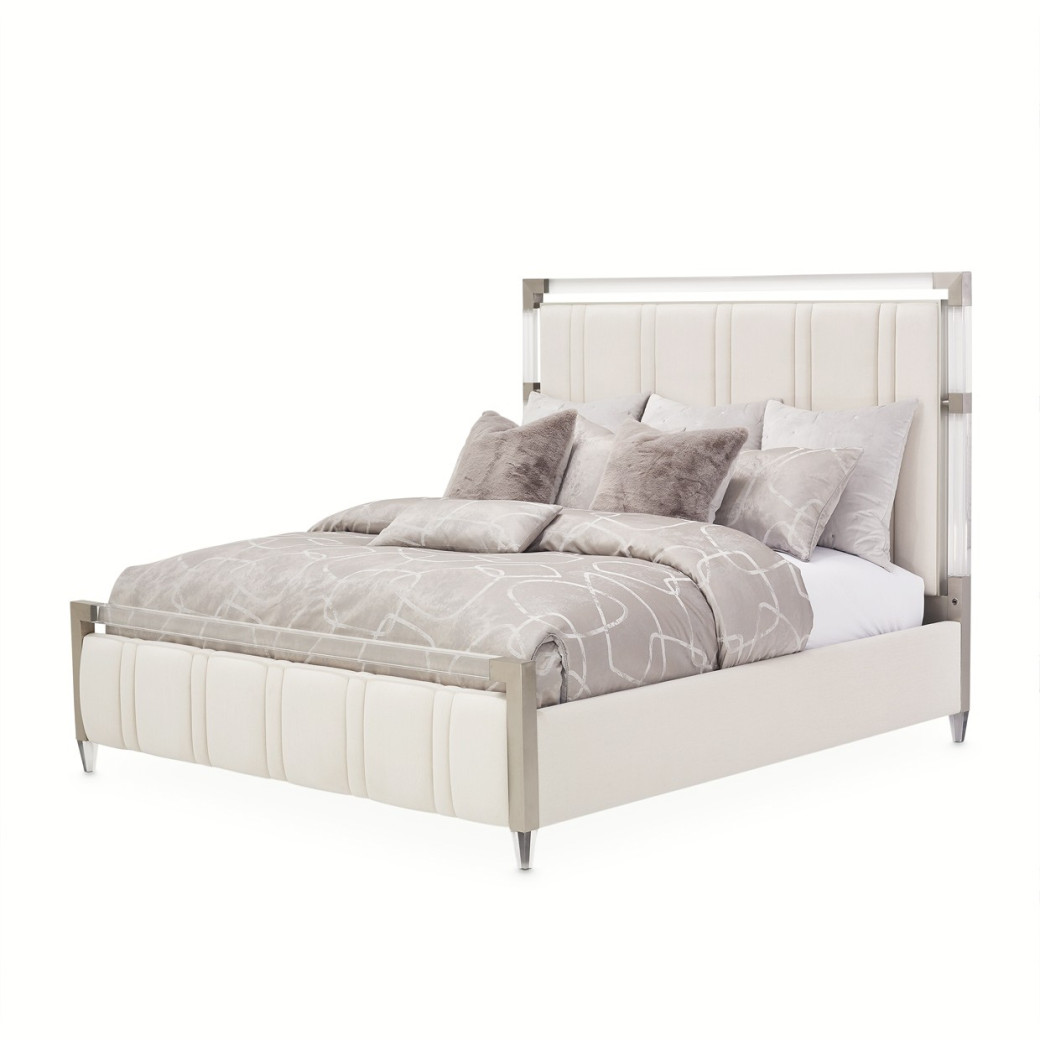Queen Channel-Tufted Panel Bed Penthouse Collection by Michael Amini N9033000QN3-130