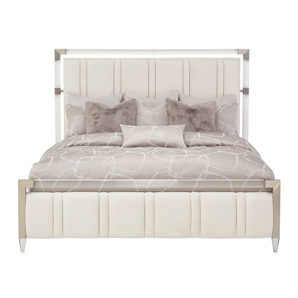 Queen Channel-Tufted Panel Bed Penthouse Collection by Michael Amini N9033000QN3-130