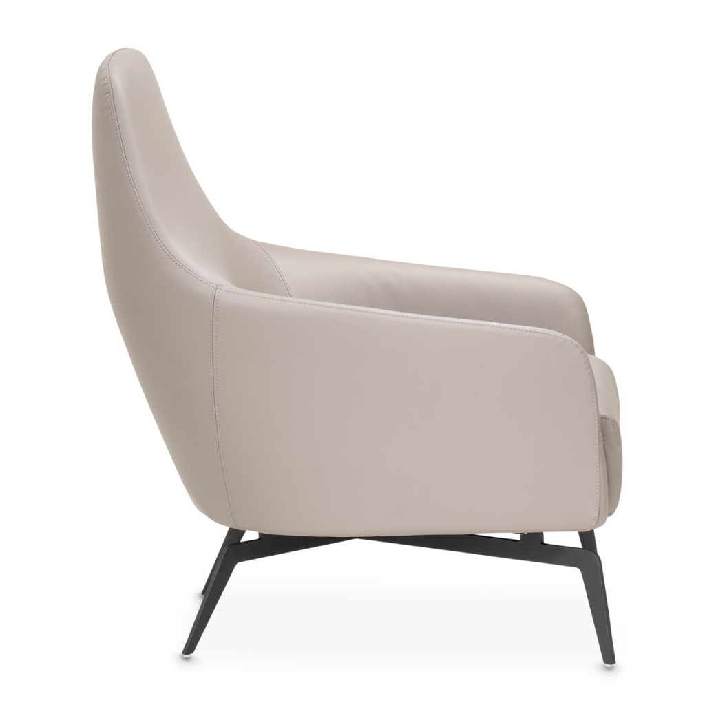 Bergamo Accent Chair St. Steel Mia Bella Collection By Michael Amini  MB-BRGMO34-BRN-13