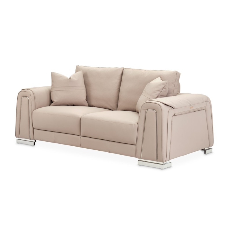 Bergamo Loveseat St. Steel Mia Bella Collection By Michael Amini MB-BRGMO25-TPE-13