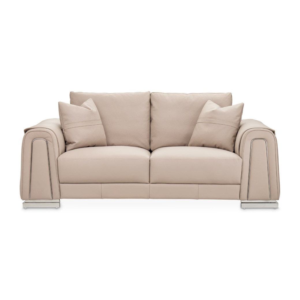 Bergamo Loveseat St. Steel Mia Bella Collection By Michael Amini MB-BRGMO25-TPE-13