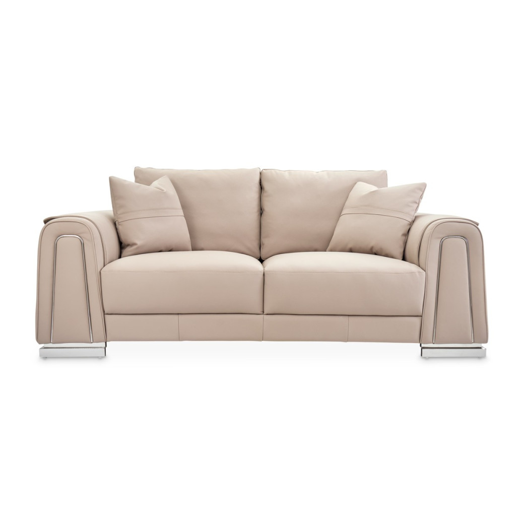 Bergamo Loveseat St. Steel Mia Bella Collection By Michael Amini MB-BRGMO25-TPE-13