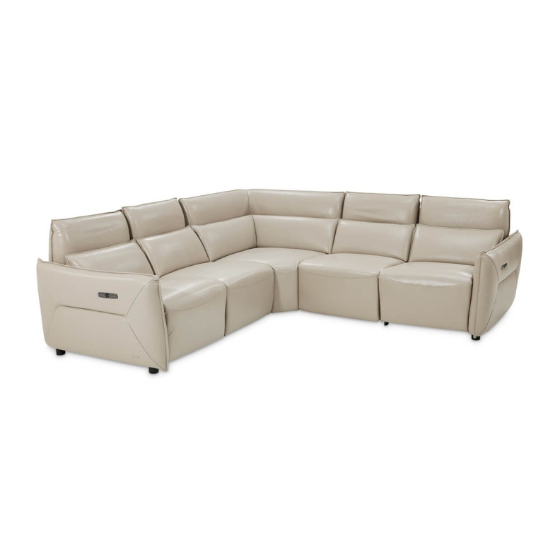 Verona 5pc Sectional Set White-Light Gray Mia Bella Collection by Michael Amini MBLP-VRNA-LGR-5PCSET