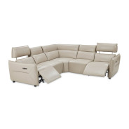 Verona 5pc Sectional Set White-Light Gray Mia Bella Collection by Michael Amini MBLP-VRNA-LGR-5PCSET