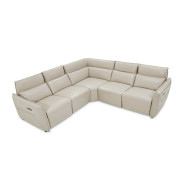 Verona 5pc Sectional Set White-Light Gray Mia Bella Collection by Michael Amini MBLP-VRNA-LGR-5PCSET