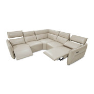 Verona 5pc Sectional Set White-Light Gray Mia Bella Collection by Michael Amini MBLP-VRNA-LGR-5PCSET