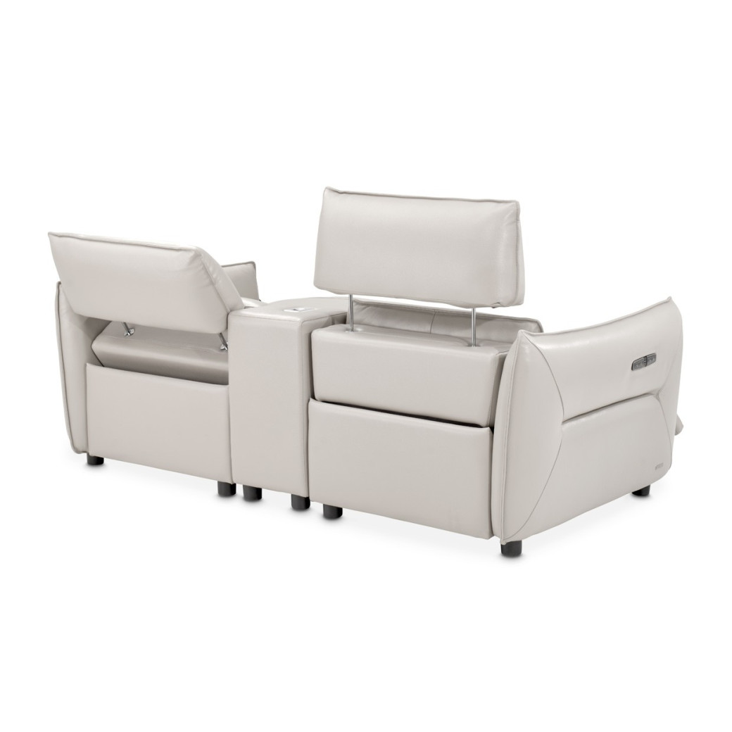 Verona 3pc Sectional Loveseat w/Storage Console-Light Gray MBL-VRNA-LSC3LGR-00