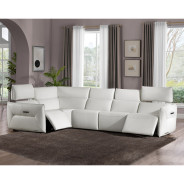 Verona 5pc Sectional Set White-Snow White Mia Bella Collection By Michael Amini MBLP-VRNA-WHT-5PCSET