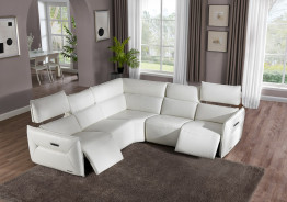 Verona 5pc Sectional Set White-Snow White Mia Bella Collection By Michael Amini MBLP-VRNA-WHT-5PCSET