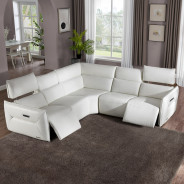 Verona 5pc Sectional Set White-Snow White Mia Bella Collection By Michael Amini MBLP-VRNA-WHT-5PCSET