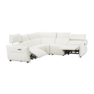 Verona 5pc Sectional Set White-Snow White Mia Bella Collection By Michael Amini MBLP-VRNA-WHT-5PCSET