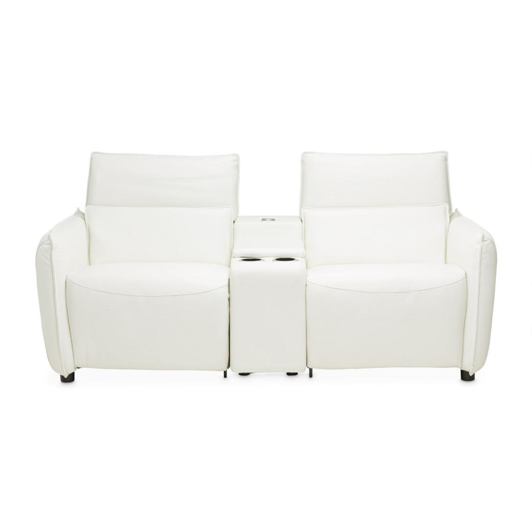 Verona Sectional Loveseat w/Storage Console 3pc MIa Bella By Michael Amini MBL-VRNA-LSC3WHT-00
