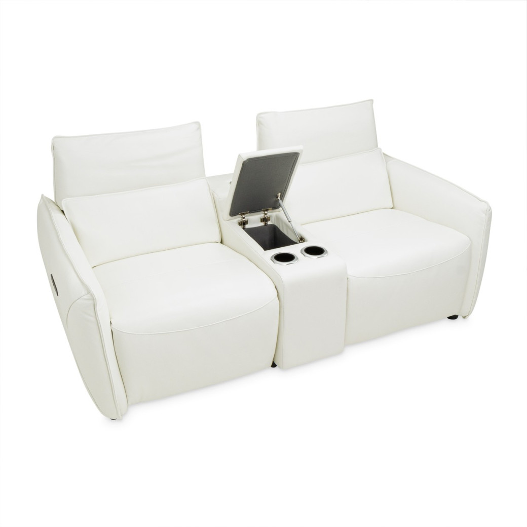 Verona Sectional Loveseat w/Storage Console 3pc MIa Bella By Michael Amini MBL-VRNA-LSC3WHT-00