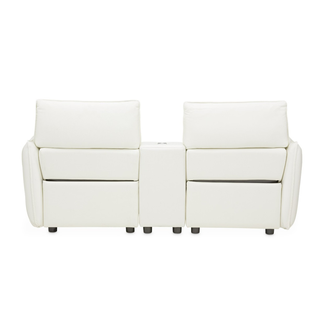 Verona Sectional Loveseat w/Storage Console 3pc MIa Bella By Michael Amini MBL-VRNA-LSC3WHT-00