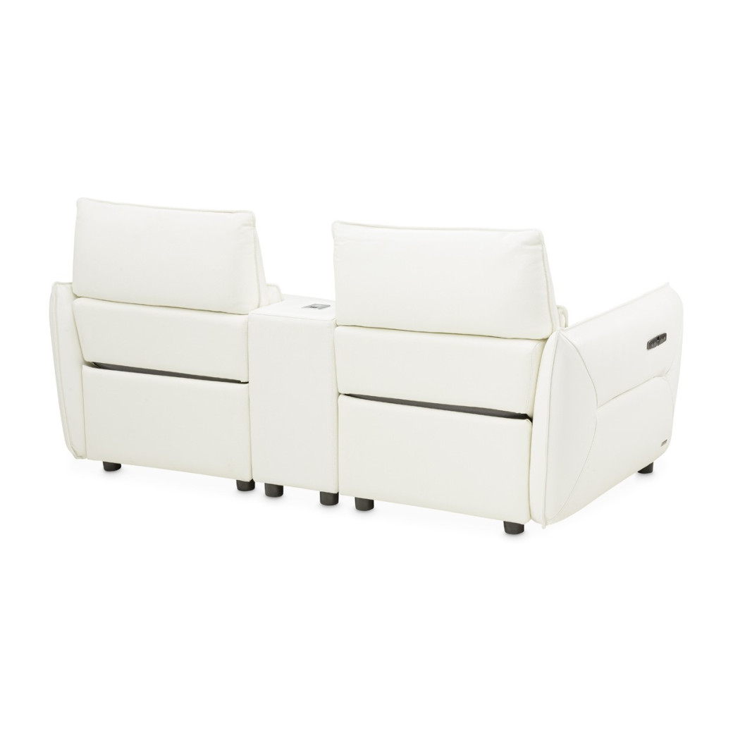 Verona Sectional Loveseat w/Storage Console 3pc MIa Bella By Michael Amini MBL-VRNA-LSC3WHT-00
