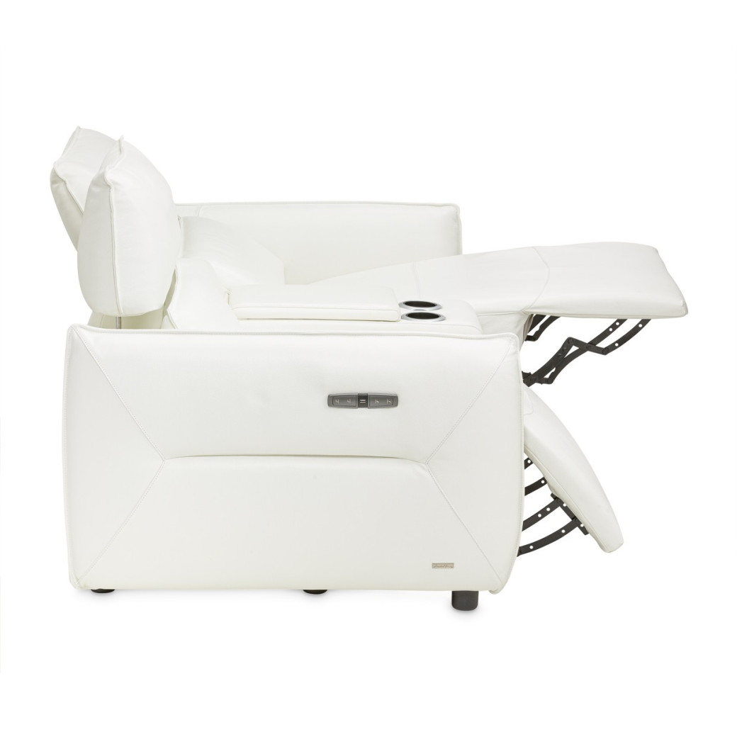 Verona Sectional Loveseat w/Storage Console 3pc MIa Bella By Michael Amini MBL-VRNA-LSC3WHT-00