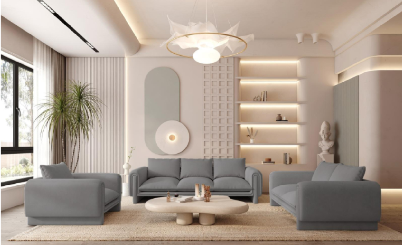 Andrea Sofa Set | Dark Gray by Roberto Grassie 01-754-DGR451