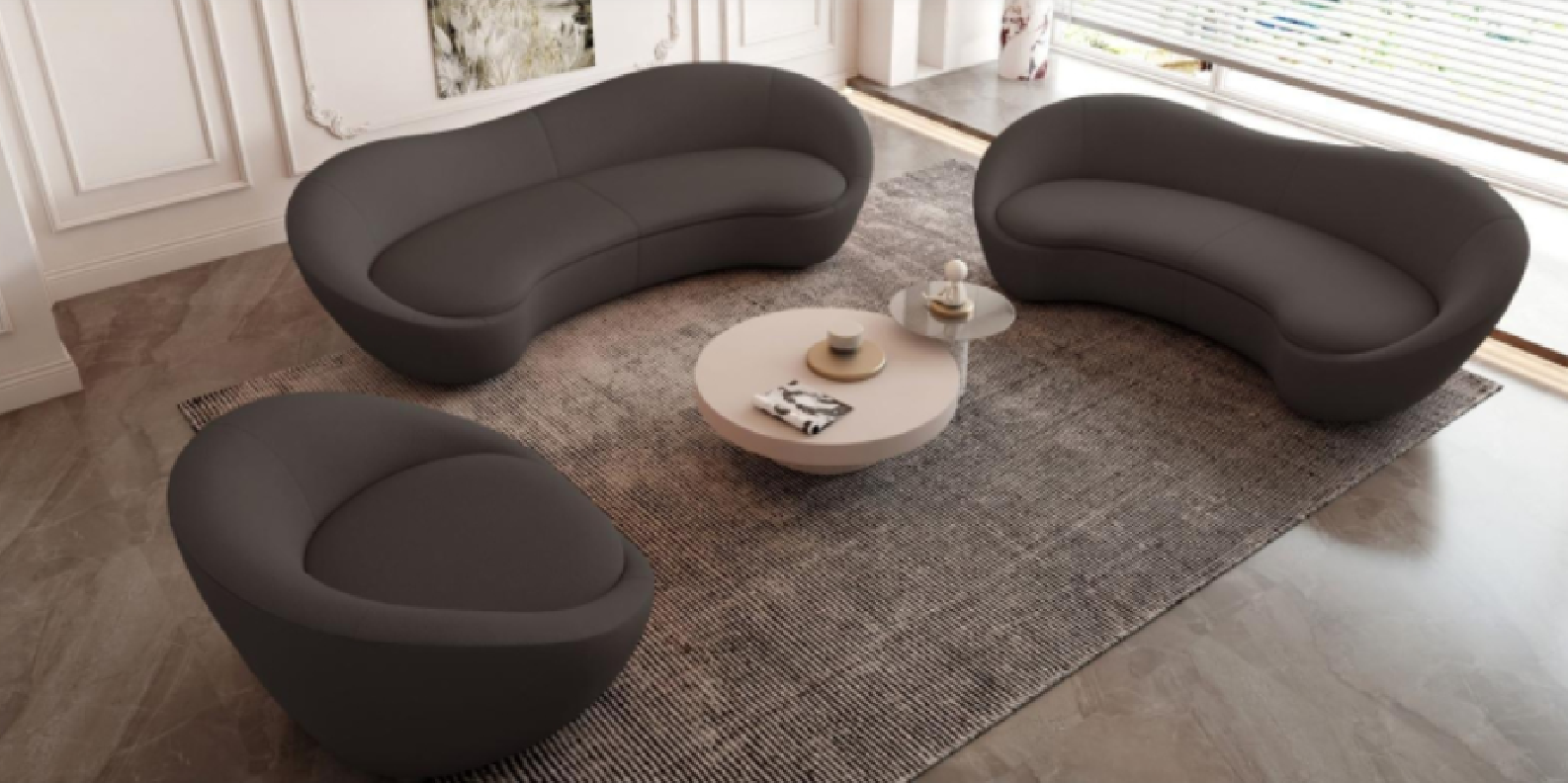 Riccardo Sofa Set | Black By Roberto Grassie 01-755-BL460