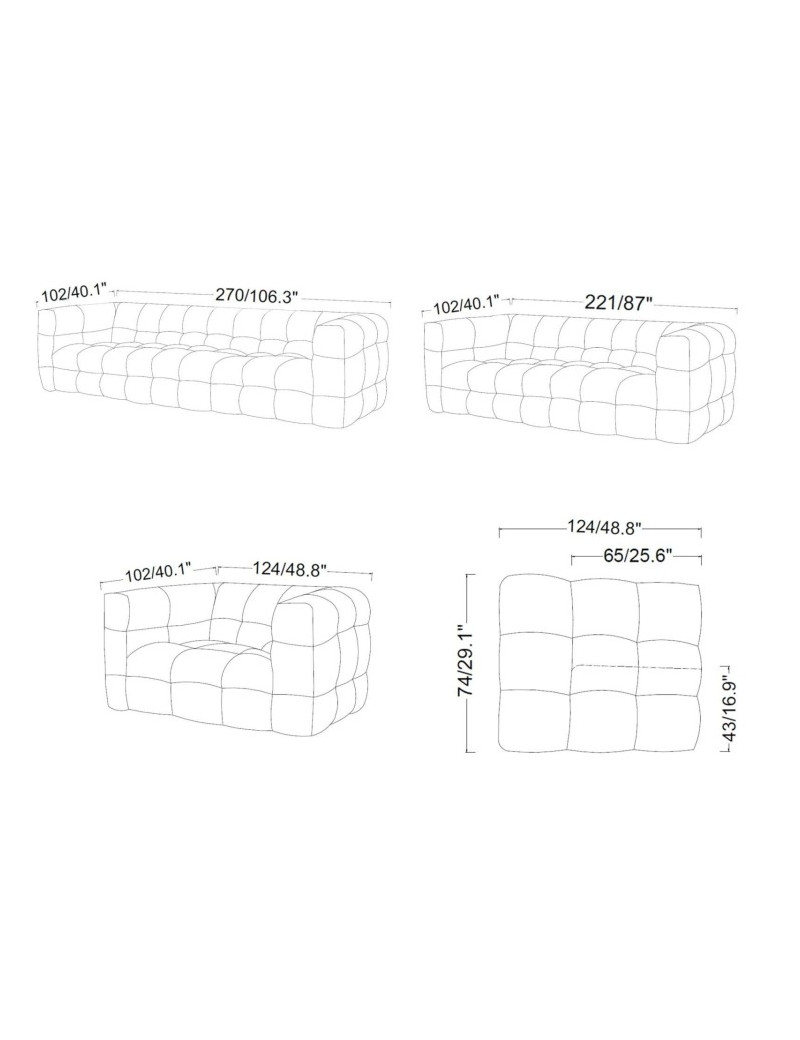 Theo Sofa Set | Light Gray By Roberto Grassie 01-751-LGR102