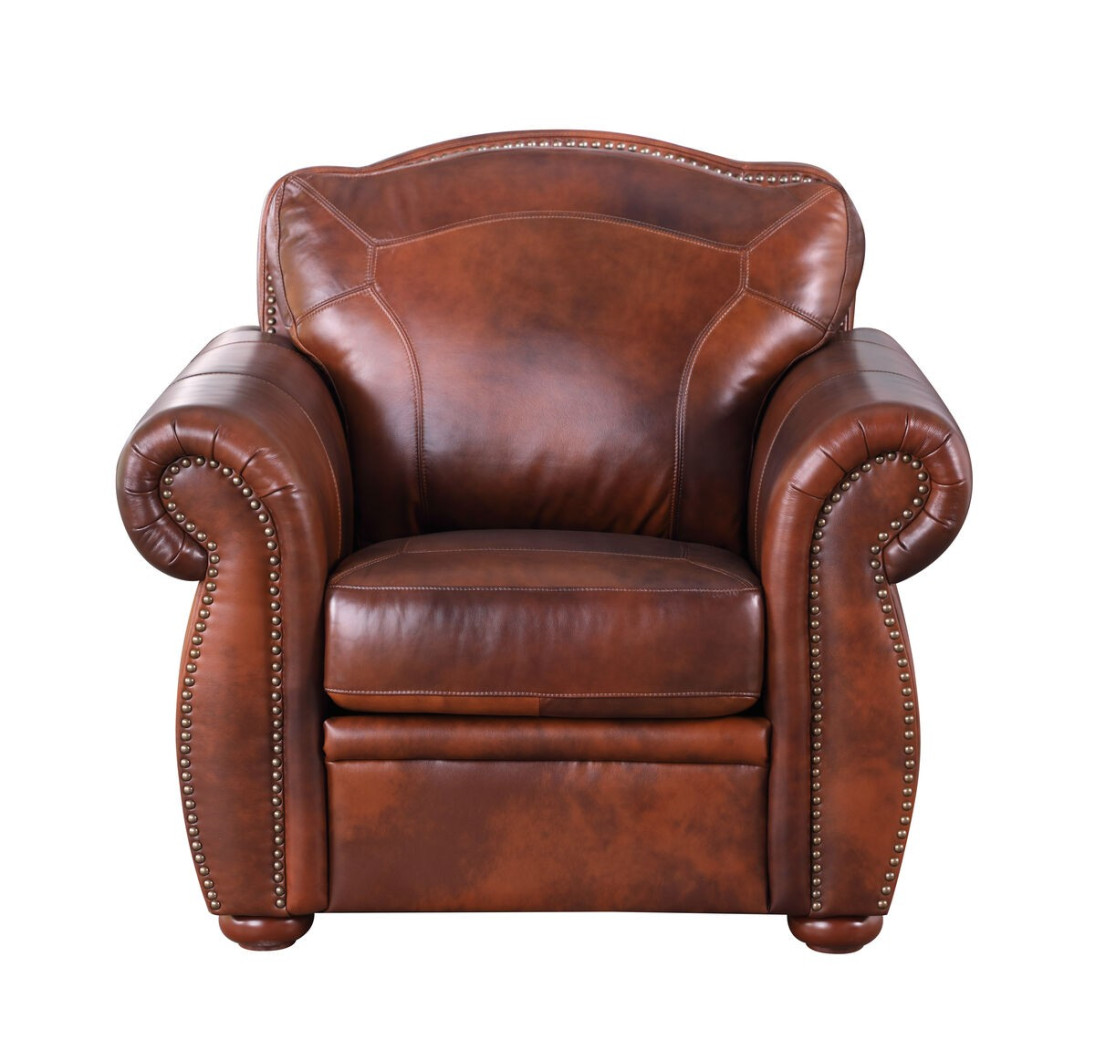 6110 Arizona Full size Stacionary Sofa in luxury leather By Leather Italia USA