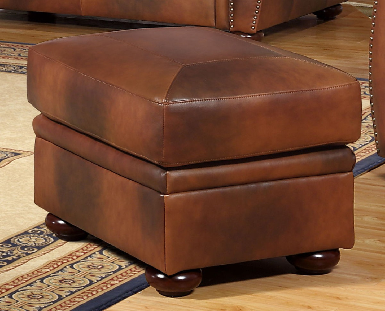 6110 Arizona Full size Stacionary Sofa in luxury leather By Leather Italia USA