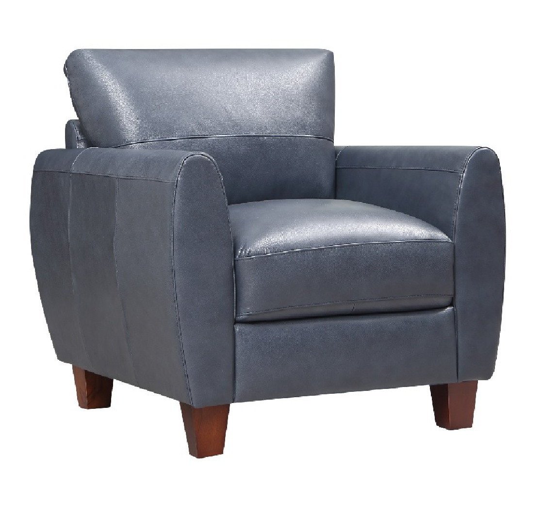 6529 Traverse Stacionary Sofa Blue leather by By Leather Italia USA