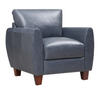6529 Traverse Stacionary Sofa Blue leather by By Leather Italia USA