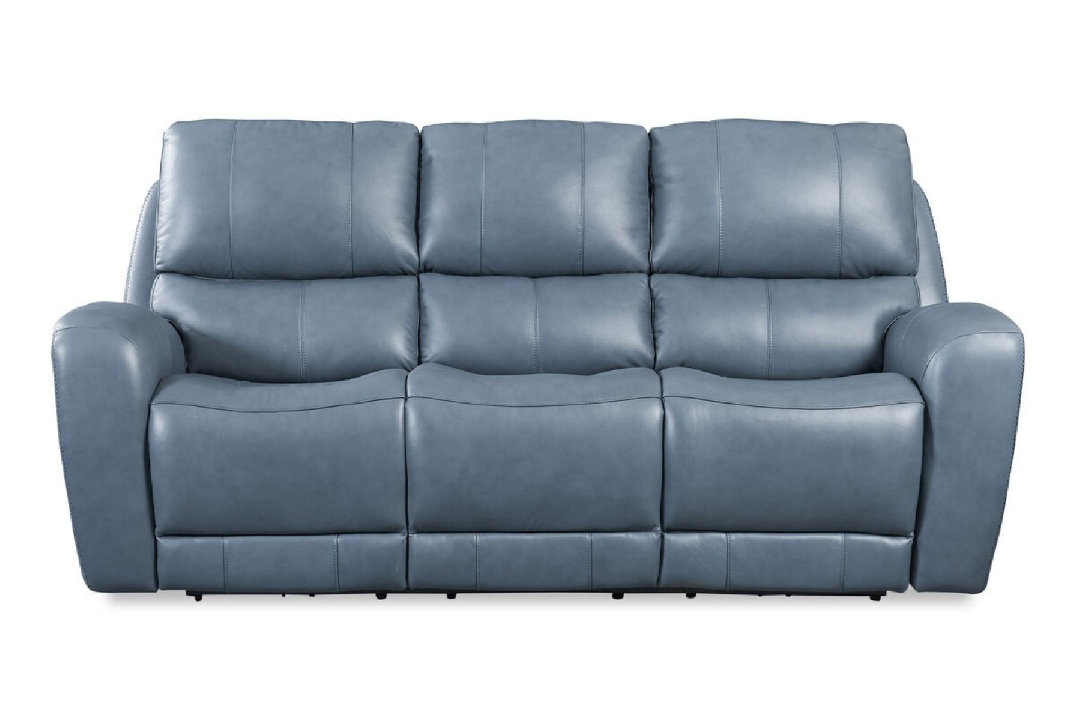EH 295 Cambria Blue leather Bel Air dual Power Reclining Sofa & Loveseat by Italia USA