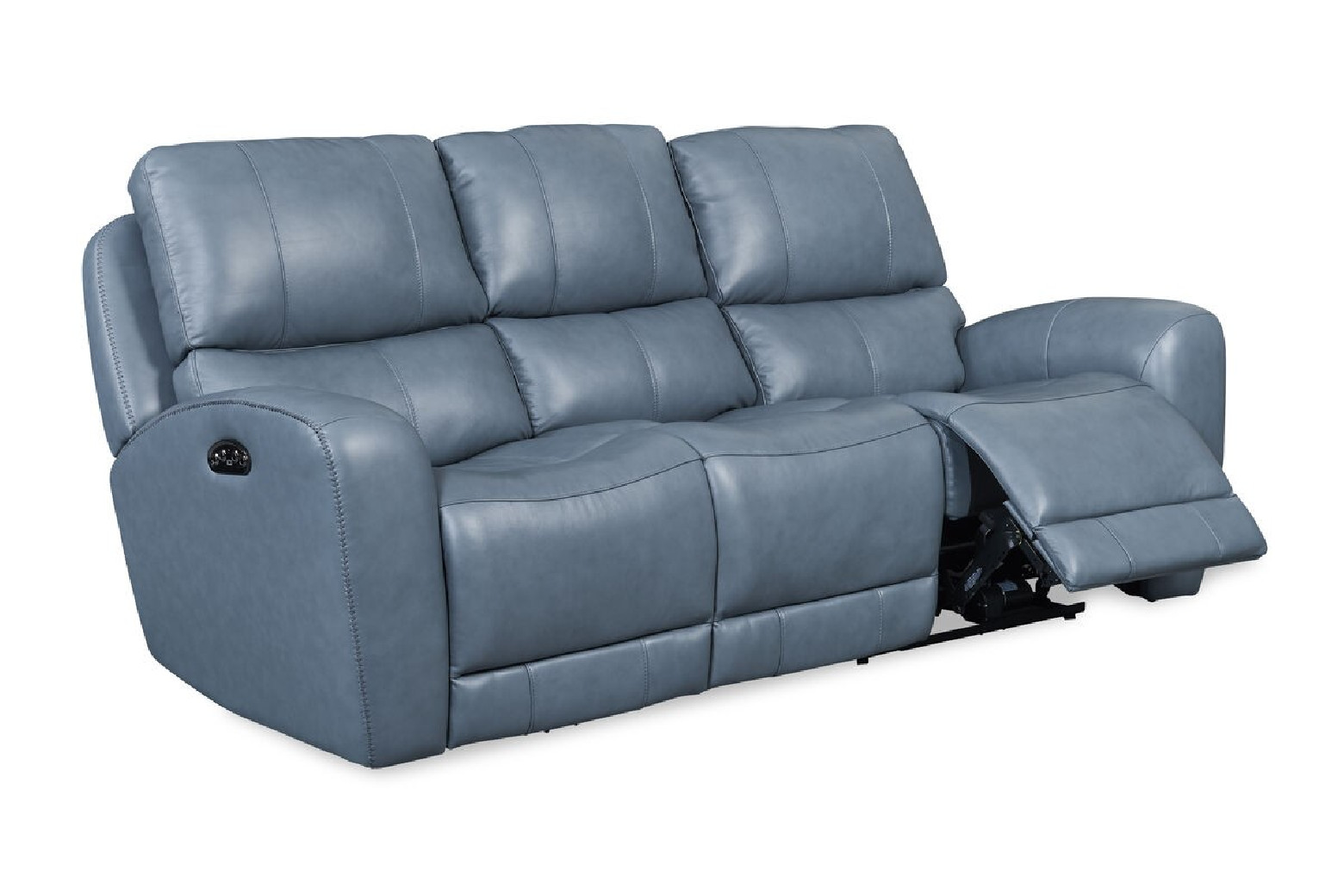 EH 295 Cambria Blue leather Bel Air dual Power Reclining Sofa & Loveseat by Italia USA