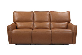 1555 Shae Desert Portland Power Reclining Sofa & Loveseat By Leather Italia USA