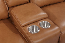 1555 Shae Desert Portland Power Reclining Sofa & Loveseat By Leather Italia USA