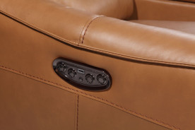 1555 Shae Desert Portland Power Reclining Sofa & Loveseat By Leather Italia USA