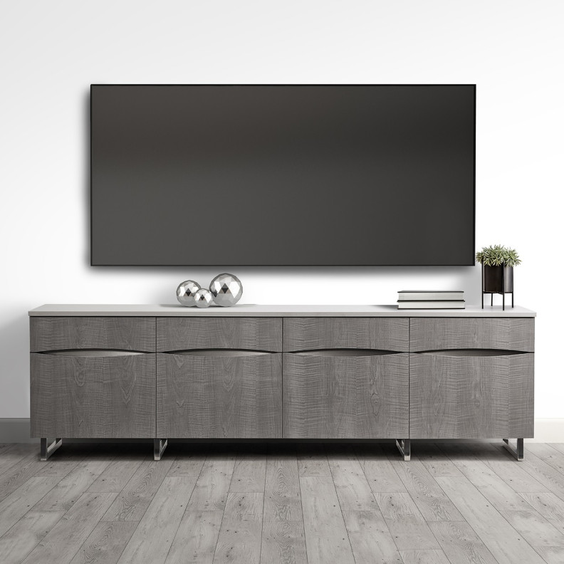 Media Cabinet Greige Marin Collection By Michael Amini .KI-MRIN081-139