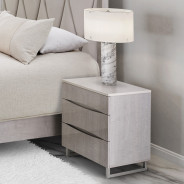 Marin Bedroom Set Collection By Michael Amini. High Gloss Lacquer Greige Finish