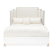 Platform Bed White Cloud Finish Palm Gate collection by Michael Amini