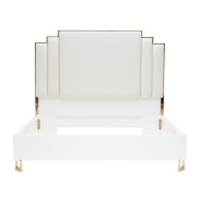 Platform Bed White Cloud Finish Palm Gate collection by Michael Amini