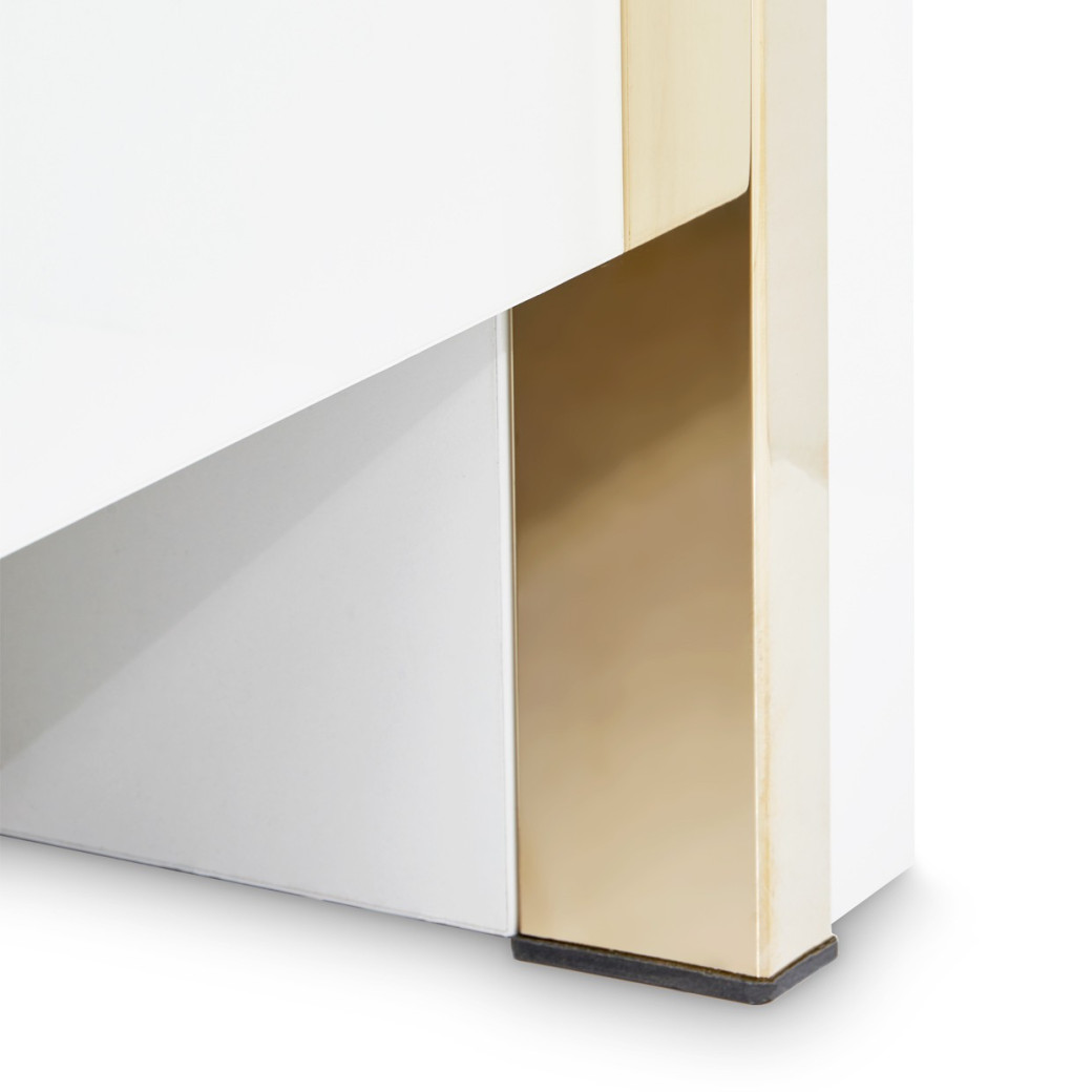 Platform Bed White Cloud Finish Palm Gate collection by Michael Amini