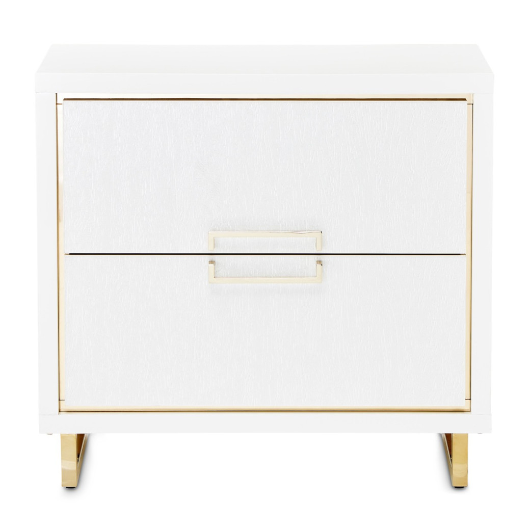 Nightstand Cloud White Palm Gate Collection By Michael Amini. 9086040-108