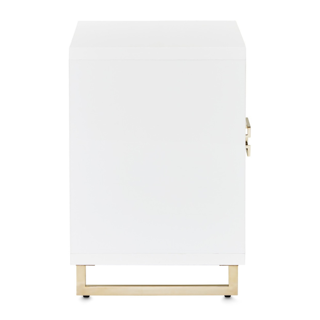 Nightstand Cloud White Palm Gate Collection By Michael Amini. 9086040-108