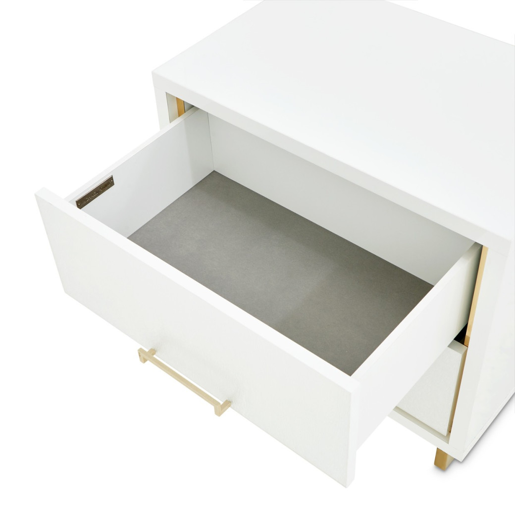Nightstand Cloud White Palm Gate Collection By Michael Amini. 9086040-108