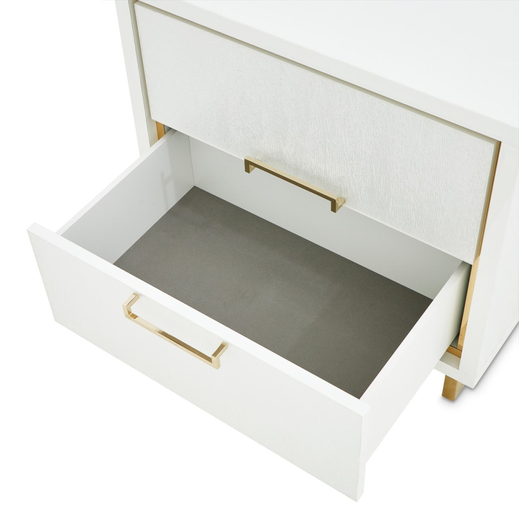 Nightstand Cloud White Palm Gate Collection By Michael Amini. 9086040-108