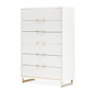 6 Drawer Chest Cloud White Palm Gate Collection By Michael Amini
