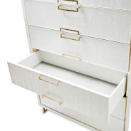 6 Drawer Chest Cloud White Palm Gate Collection By Michael Amini