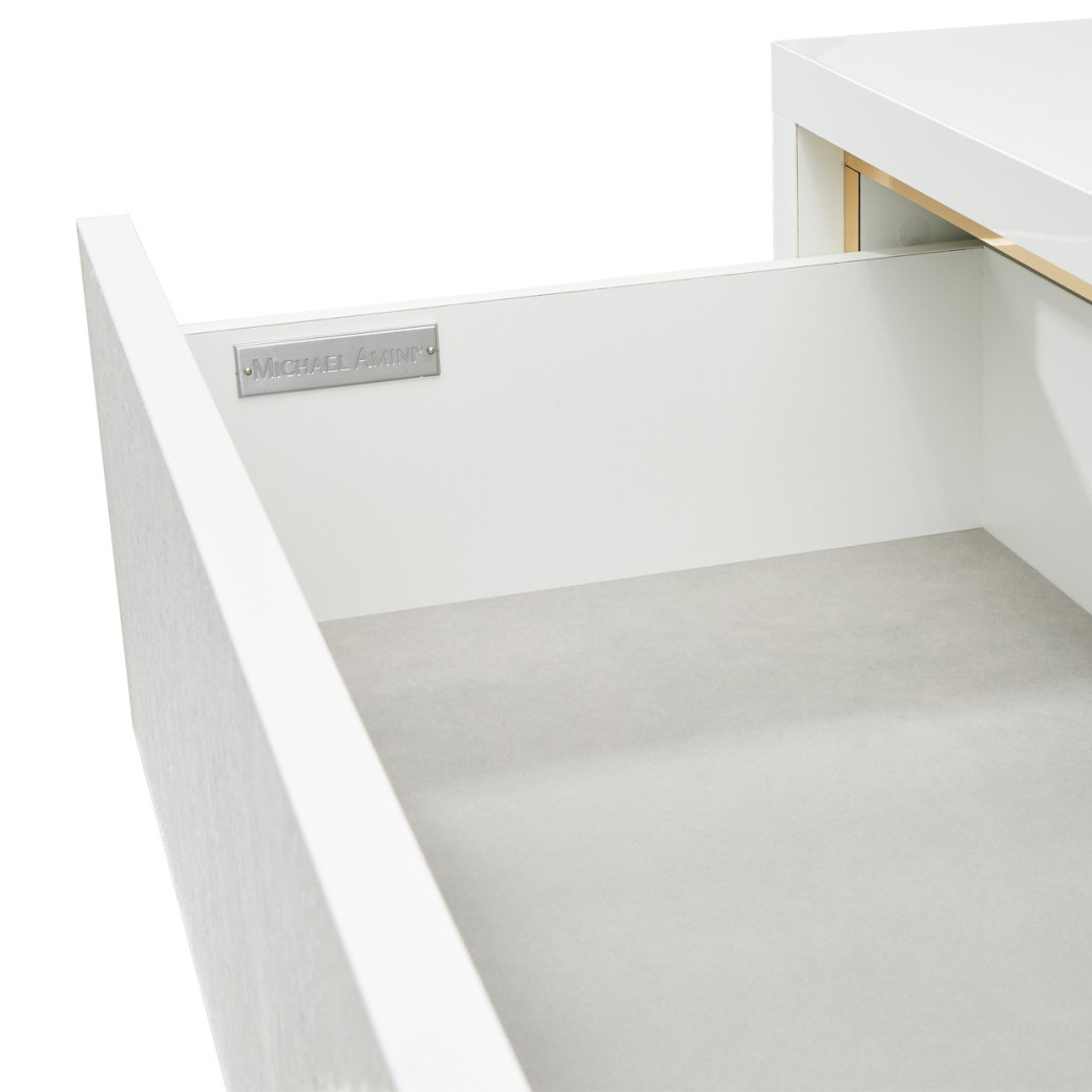 6 Drawer Chest Cloud White Palm Gate Collection By Michael Amini