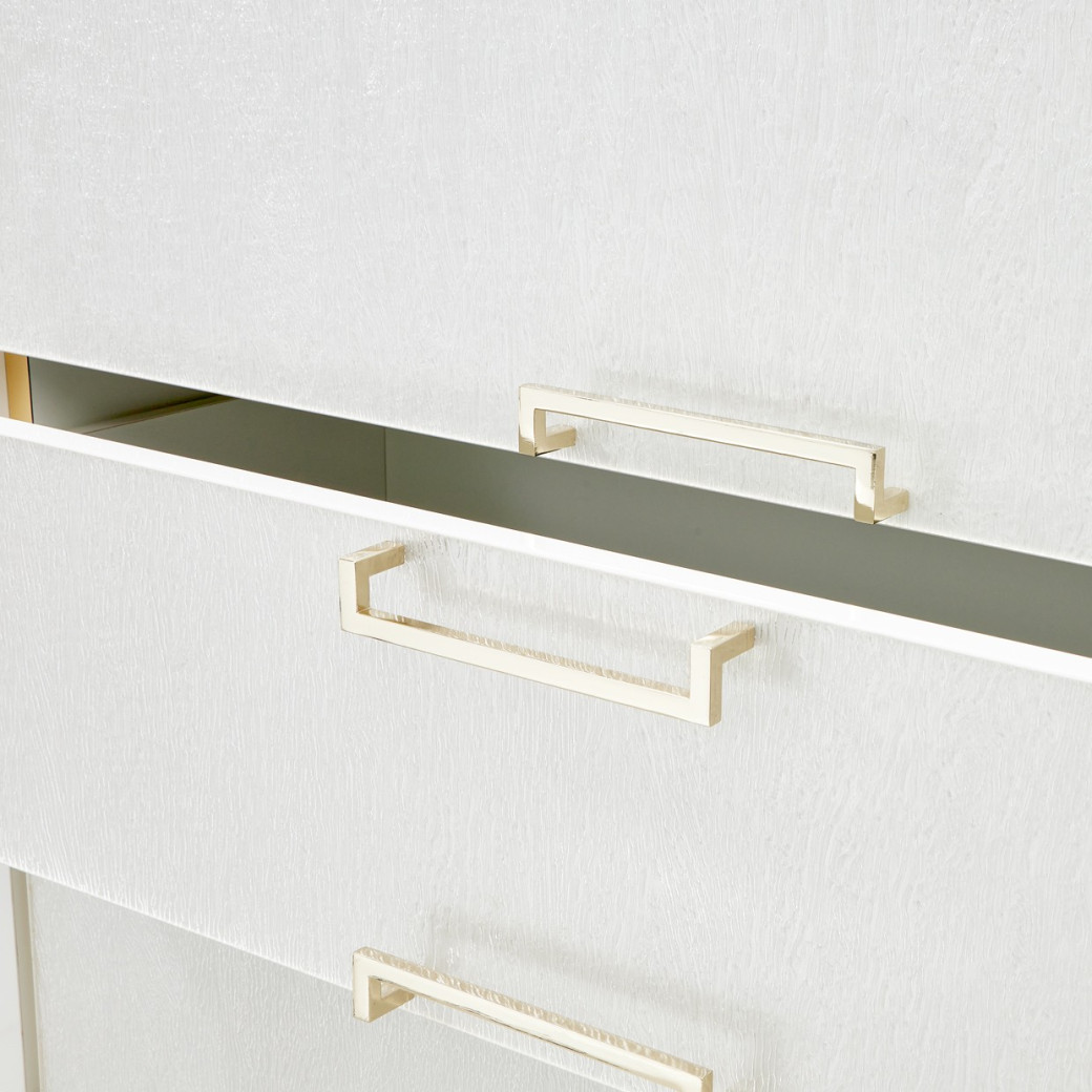 6 Drawer Chest Cloud White Palm Gate Collection By Michael Amini