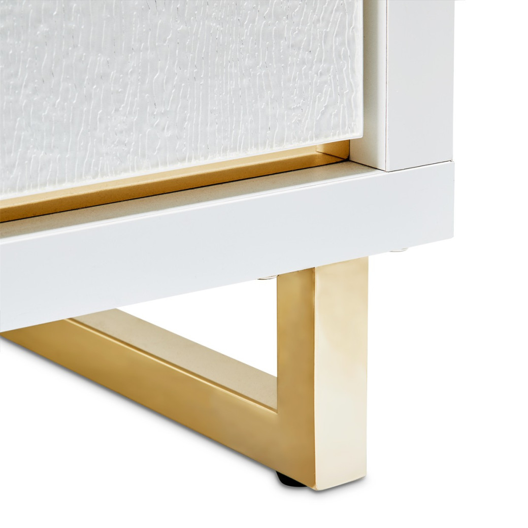6 Drawer Chest Cloud White Palm Gate Collection By Michael Amini