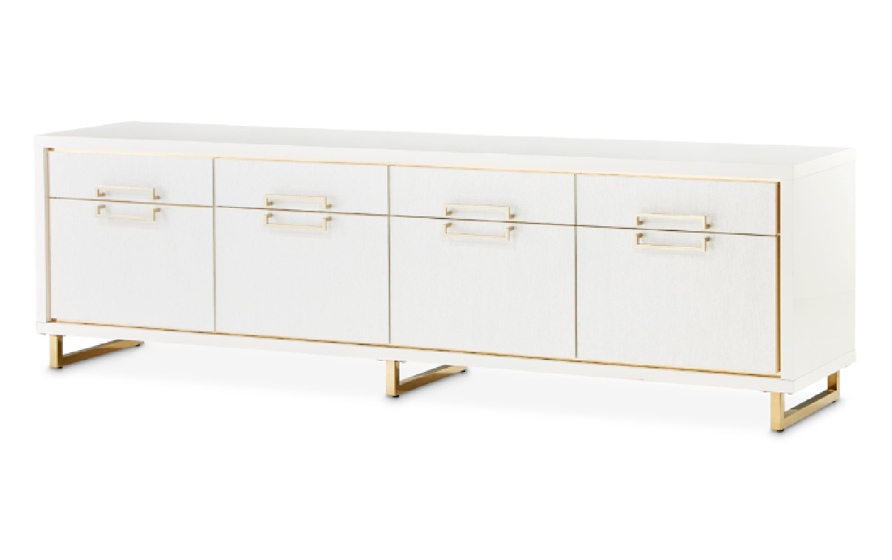Media Cabinet Cloud White Palm Gate Collection by Michael Amini