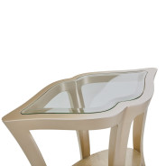 End Table W/Glass Chardonnay Malibu Crest Collection By Michael Amini N9007224-822